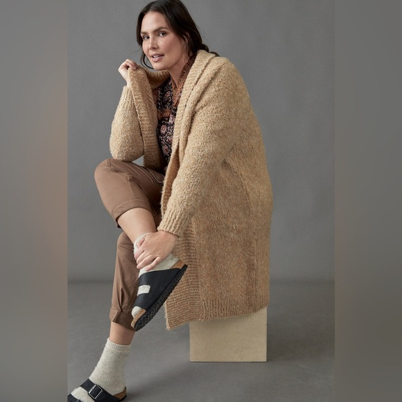 Anthropologie “Lilla” Oversized Wool Blend Cardigan Sweater Size Medium - Picture 1 of 11